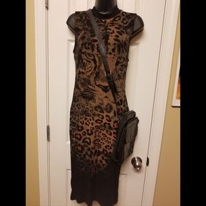 Black animal print dress